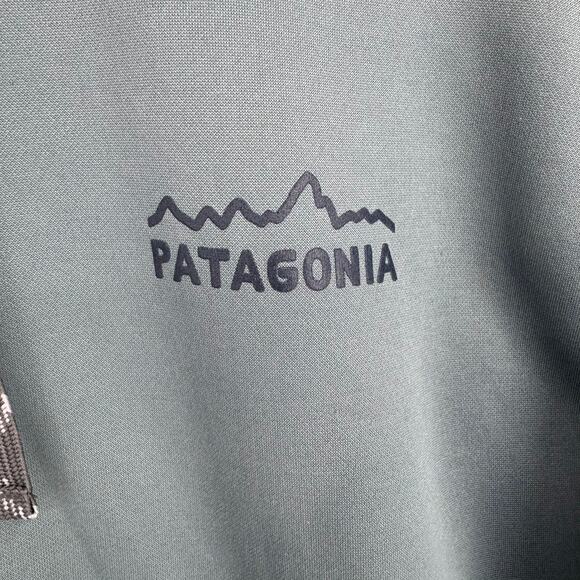 Patagonia Arched Type '73 PolyCycle Full-Zip Hoody Mens Large Slate Blue Green - Picture 9 of 16